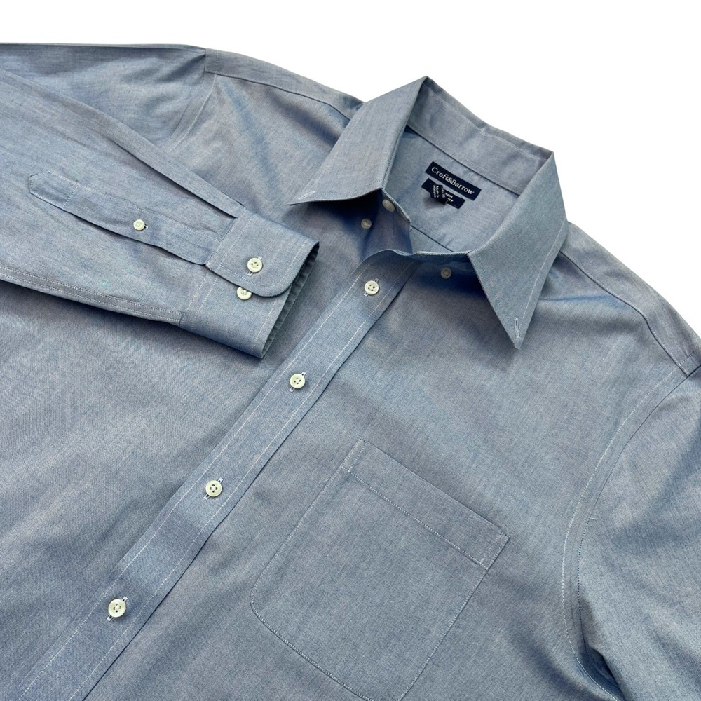 Croft & Barrow Mens Blue Long Sleeve Button Down, Croft & Barrow‎ Collared 45